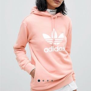 Adidas Originals Trefoil Oversized Hoodie in Pink
